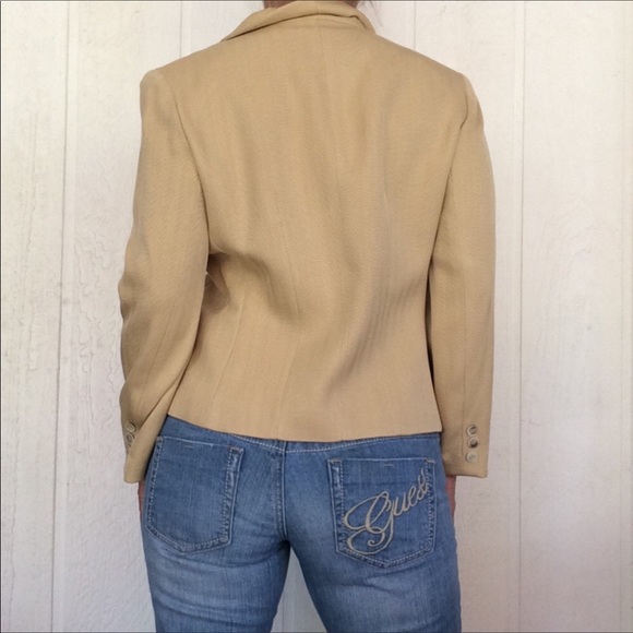 VINTAGE EMANUEL UNGARO PARIS SILK CREAM BLAZER SIZE 6 - Picture 5 of 15